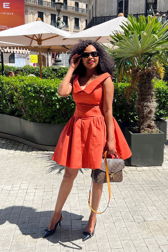 Burnt Orange Poplin dress for you